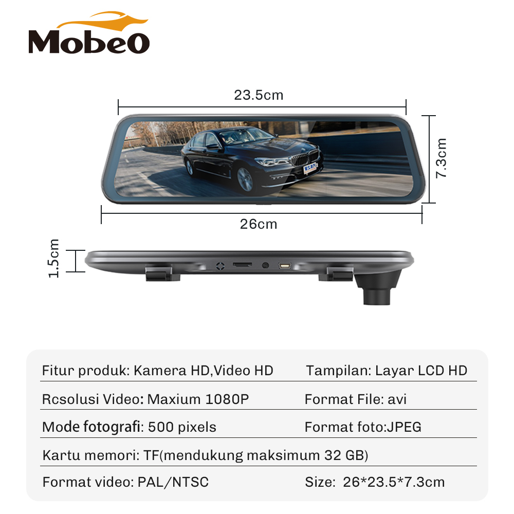 (BERGARANSI] Mobeo Dash Cam Spion MBDC01