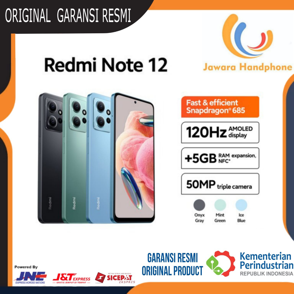 Xiaomi Redmi Note 12 4/128GB New Garansi resmi Xiaomi