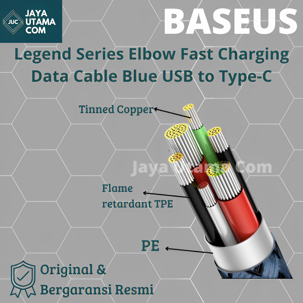 Baseus Legend Series Elbow Fast Charging Data Cable Blue USB to Type-C