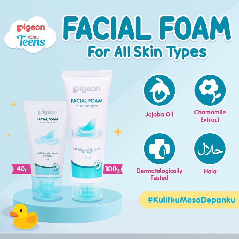 (BISA COD) PIGEON TEENS FACIAL FOAM FOR ALL SKIN TYPES 40gr/100gr