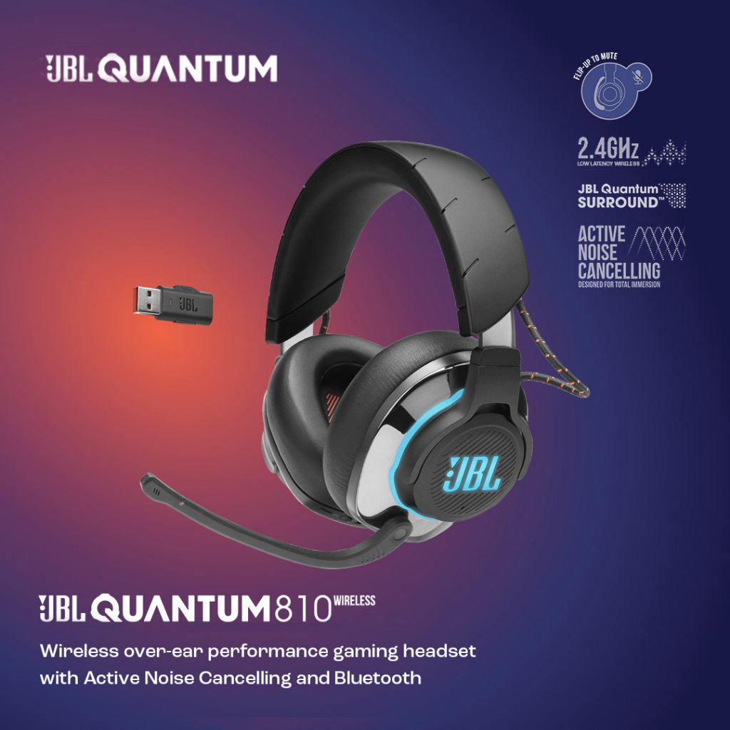 JBL Quantum 810 - Wireless Over-Ear Performance Gaming Headset with Noise Cancelling