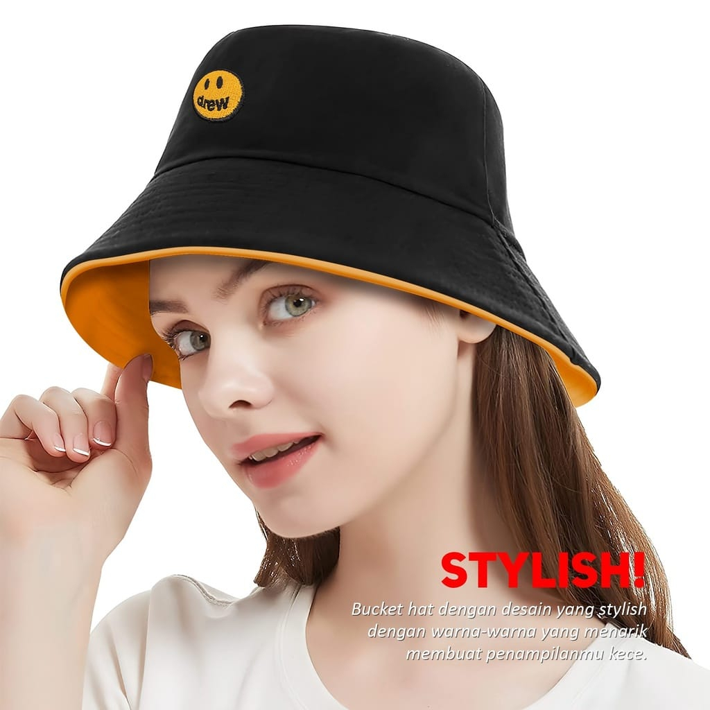 TOPI DREW SMILE / TOPI BUCKET UNISEX DREW PREMIUM