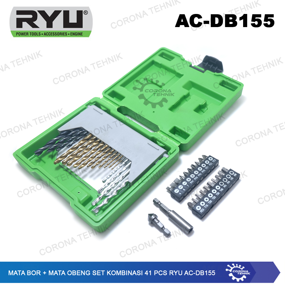 Kombinasi 41 Pcs Ryu AC-DB155 Mata Bor + Mata Obeng Set