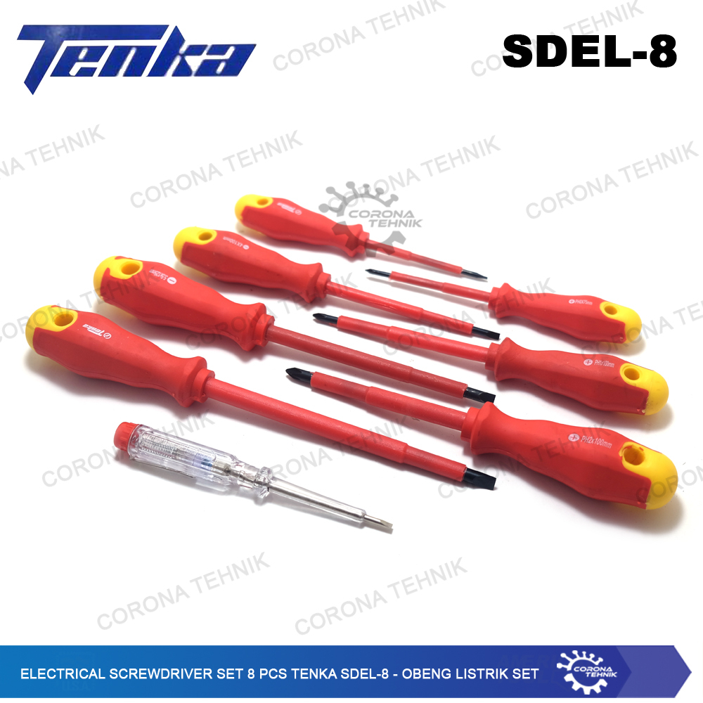 Tenka SDEL-8 - Obeng Listrik Set Electrical Screwdriver Set 8 Pcs