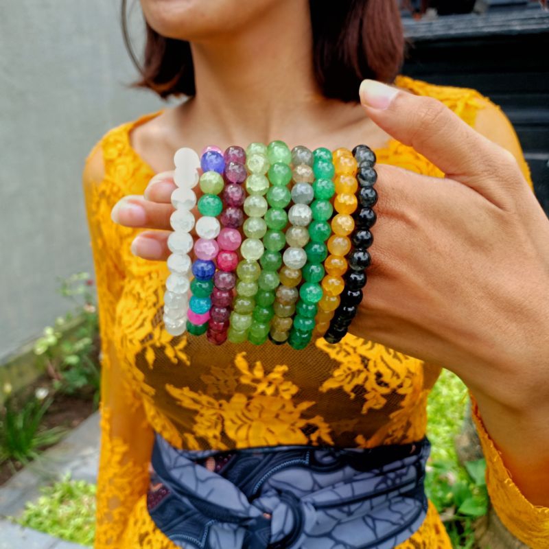 Gelang Batu Kaca Cewek / Gelang Wanita / Gelang Lucu / Gelang Warna Warni / Souvenir Gelang Murah / Gelang Tangan Murah / Craftdewata