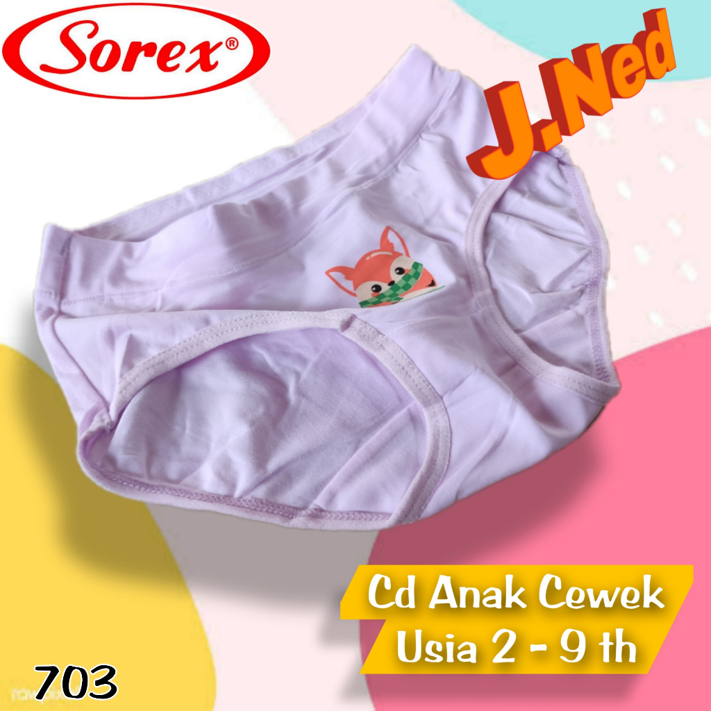 J703T | ( 3PCS )CELANA DALAM  ANAK WANITA SOREX USIA 2 SAMPAI 9 TAHUN