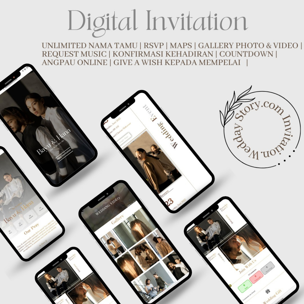 [EXCLUSIVE TEMA] Undangan Digital Website Pernikahan Custom | Undangan Digital Web | Undangan Web | Weddaystory