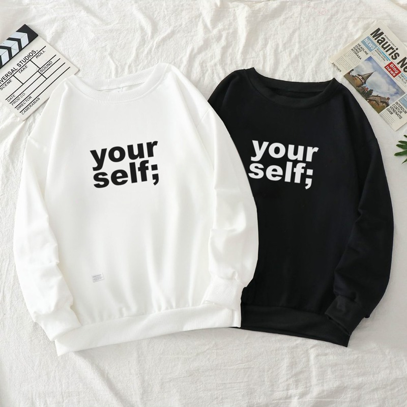 Parisdivarious Sweater Hoodie Sweatshirt Crewneck Yourself Bahan Fleece Size S - XXL (Pria &amp; Wanita)