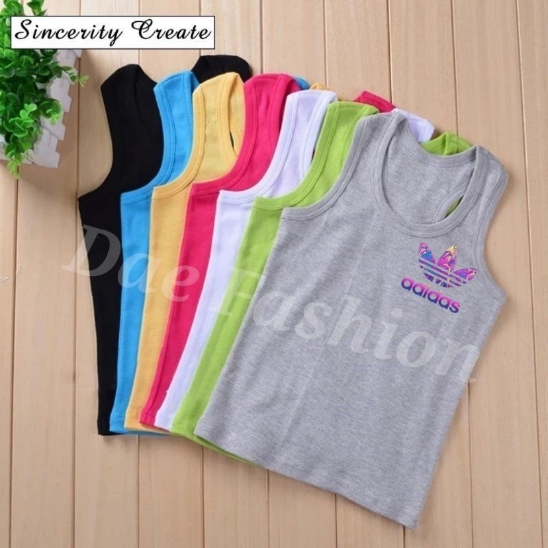 Baju Singlet Anak Unisex Kaos Singlet Katun Sablon Kaos Singlet Anak Laki Laki Perempuan Usia 2 - 9 