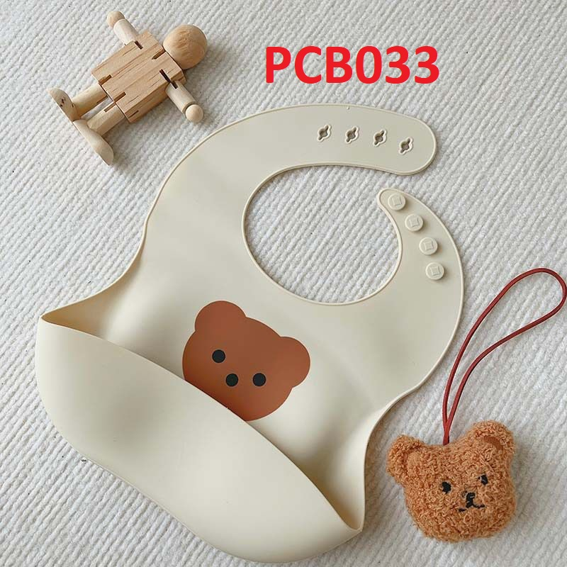 Korean Baby Bib Silicone/Bib motif bear dan rabbit