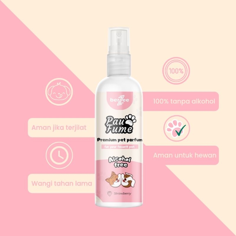 BerZee care Premium Pet Perfume parfum kucing parfum anjing parfum hewan pengharum kucing parfum hewan Strawberry 100 ml By BerZee