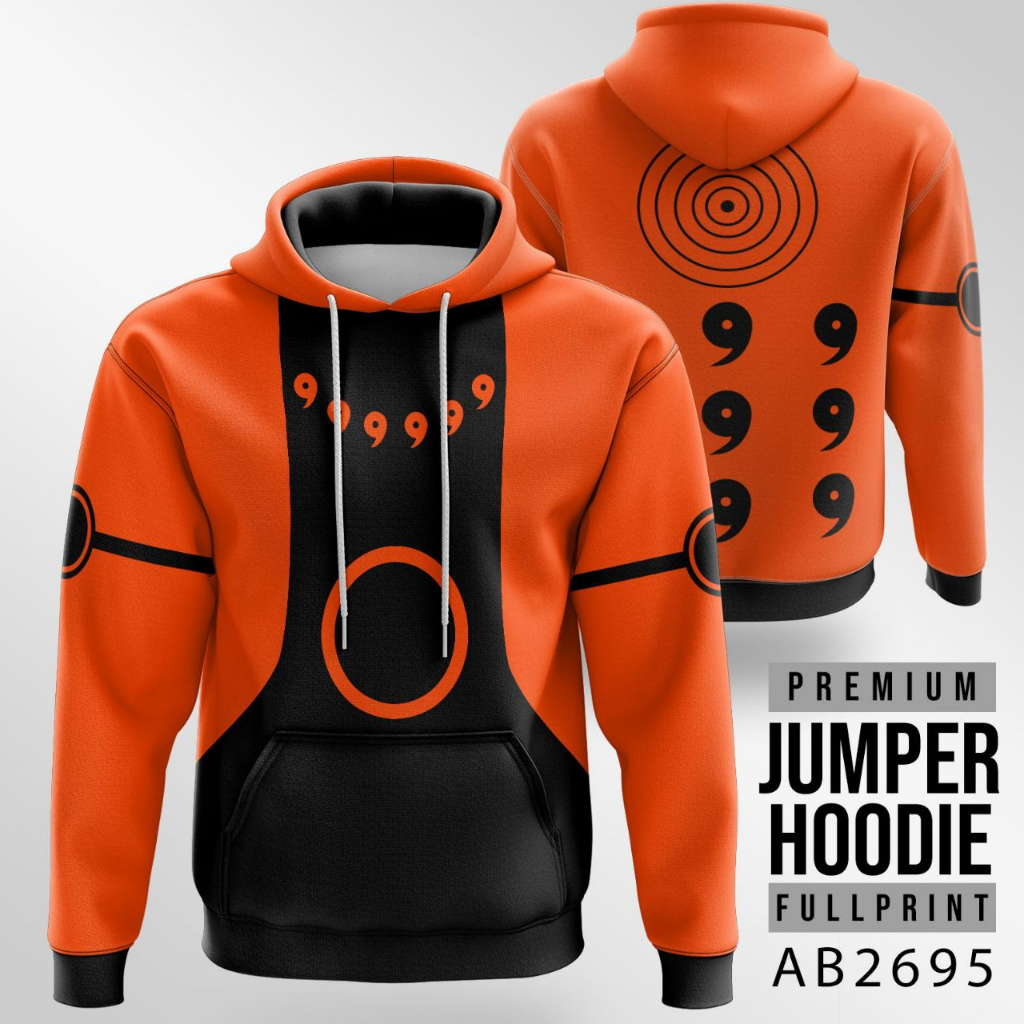 JAKET HOODIE NARUTO RIKUDO FULLPRINT