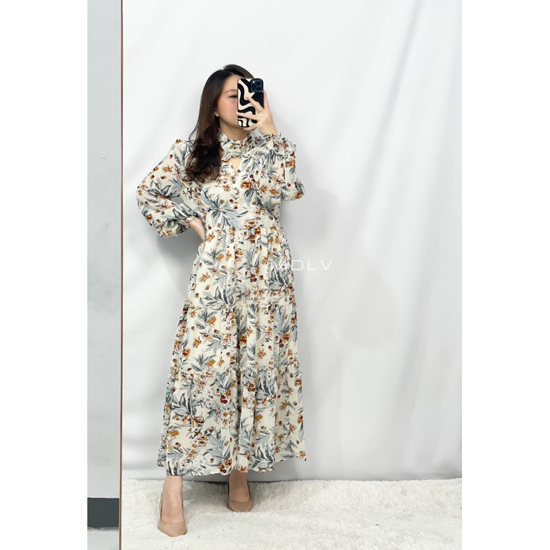 MDLV ~ 12350# Destina Floral Dress Maxi Premium