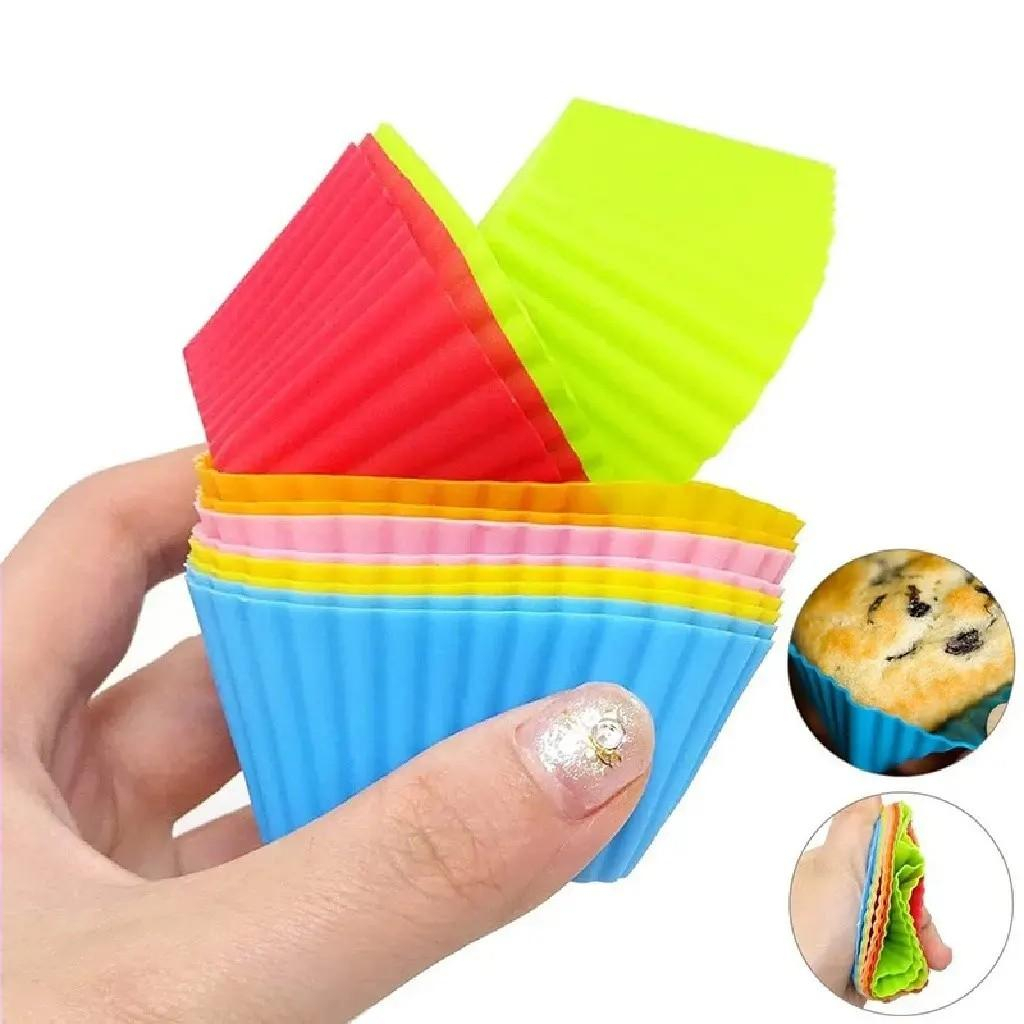 Cupcake Silikon Cetakan Kue, Penyekat Bento, Wadah Bento Cup Cake