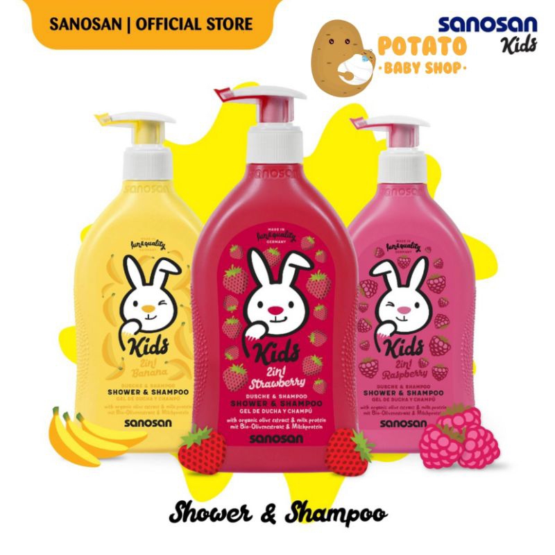 Sanosan Kids 2 in 1 Shower &amp; Shampoo - Sampo dan Sabun Anak