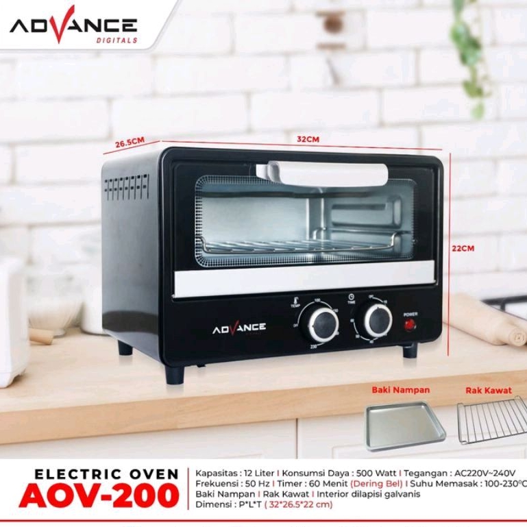 Advance Oven Electric 12 Liter / Pemanggang Listrik AOV-200