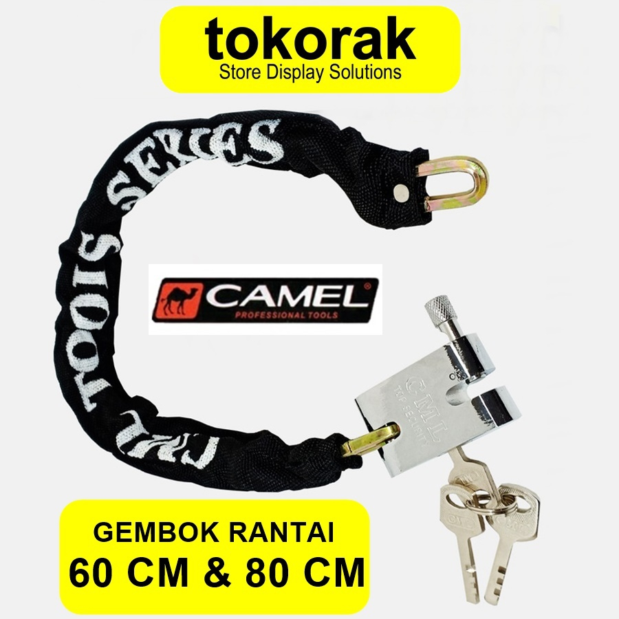 GEMBOK RANTAI MOTOR 60 80 CM CAMEL LAPIS KAIN KUNCI SEPEDA 60CM 80CM