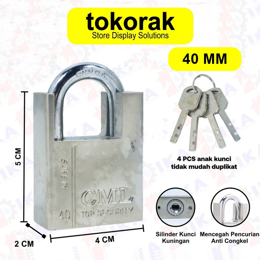 GEMBOK JAKET 40 MM CAMEL PADLOCK JACKET 40MM