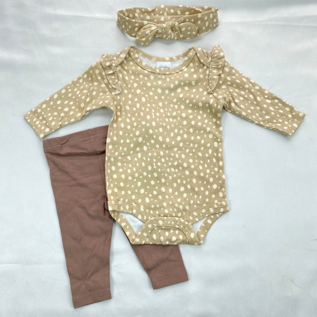 Baju jumper set 3in1 lucu anak perempuan ala korea usia 0-9 bulan import premium