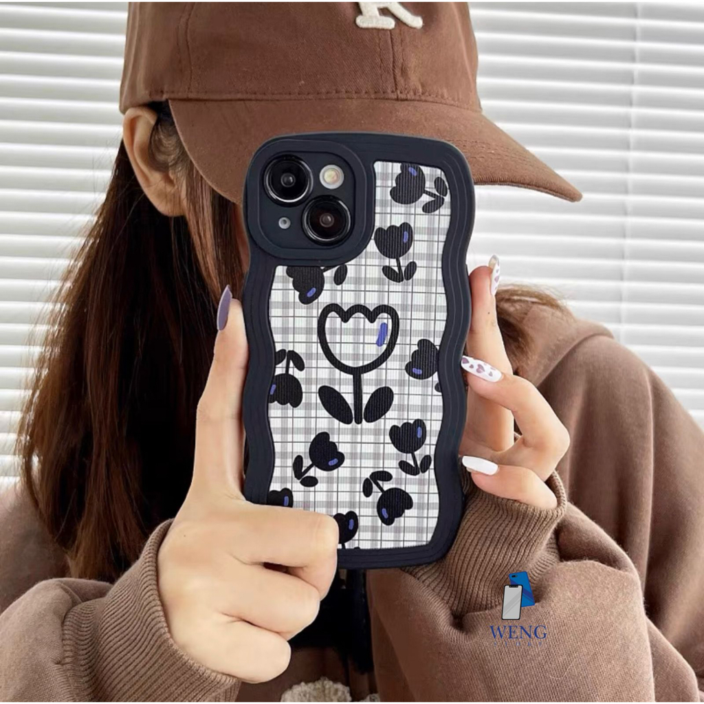 Softcase Gelombang Motif Mawar For Oppo A5S A16 A3S A15 A9 2020 A31 A53 A54 A1K A17 A57 A74 A95 A76 Realme C11 C33 C30 C31 C35
