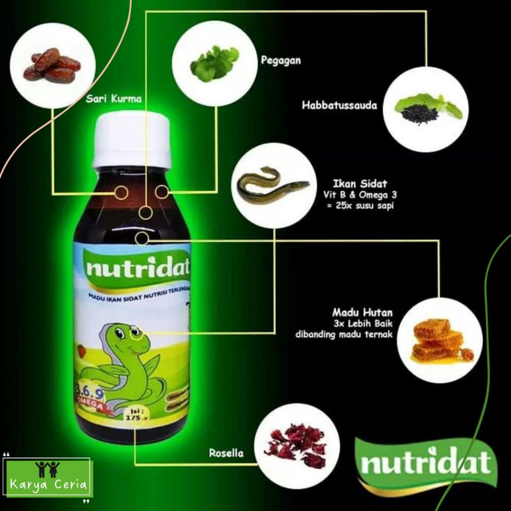 Nutridat Madu Original Suplemen Anak Penambah Nafsu Makan Kecerdasan Berat Badan Meningkatkan Imunitas Usia 1 - 12 Tahun