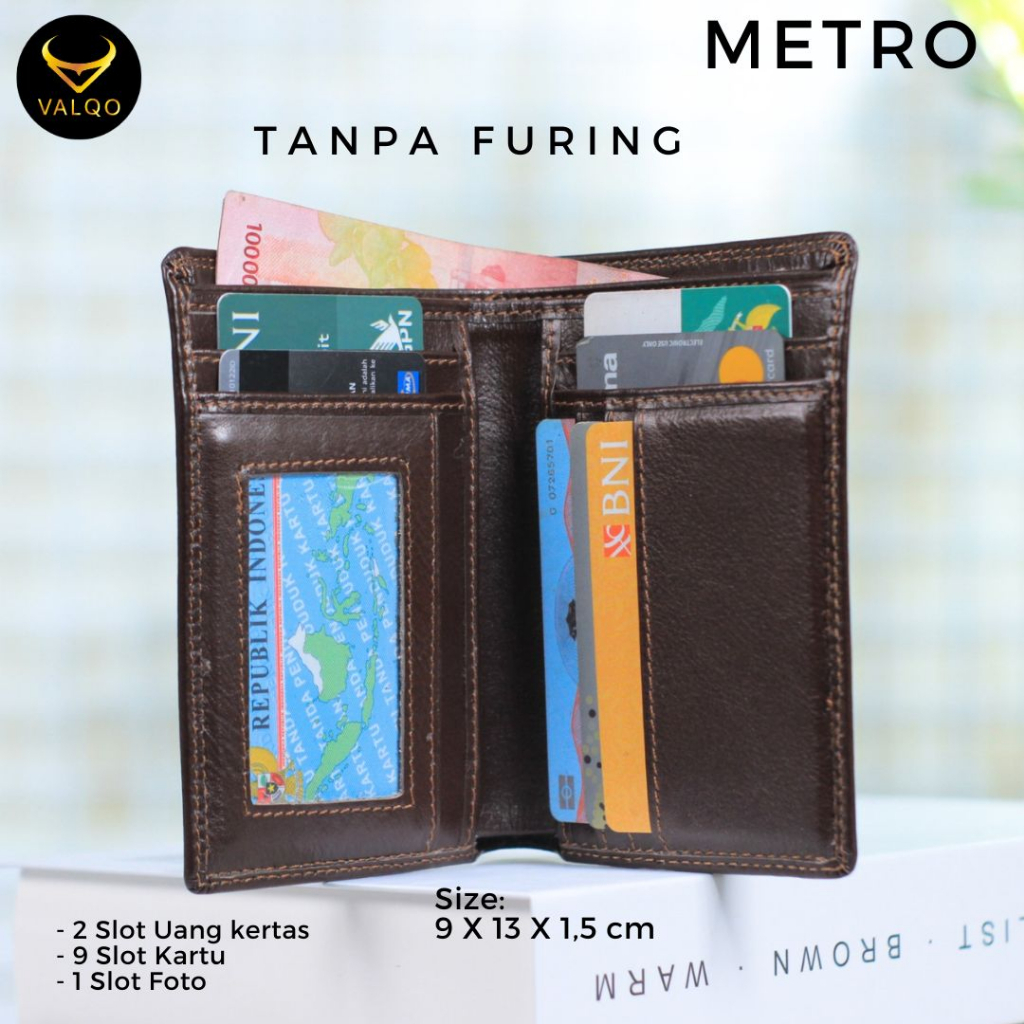 [VALQO] METRO Dompet Kulit Sapi Spesial Tanpa Furing Cowok Pria Laki bisa COD