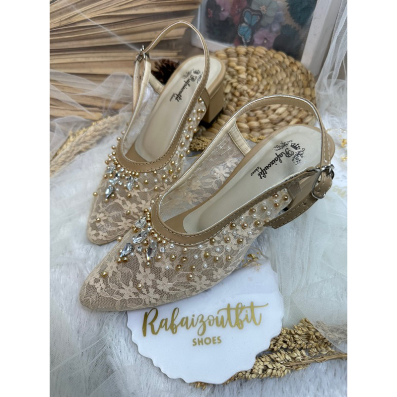 sepatu wanita keisya nude 5cm chunky