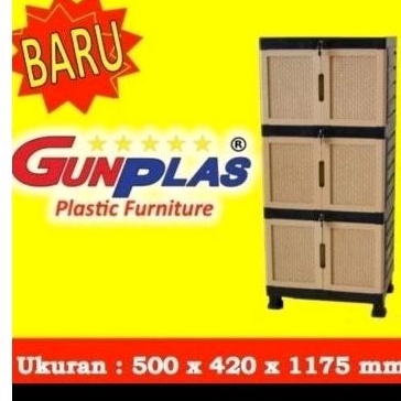 Lemari pakaian plastik susun 3 Ls mini gunplas