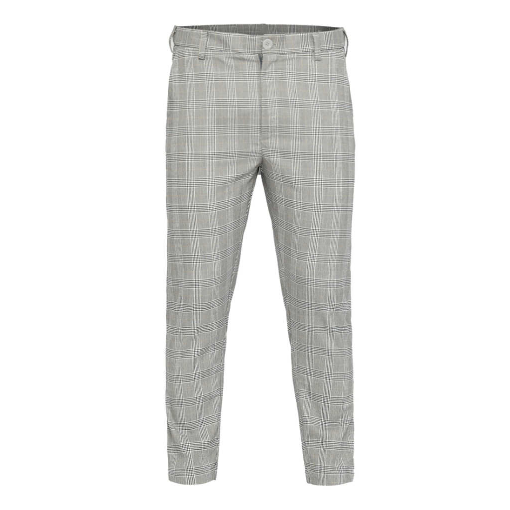 MEVANO Tartan Ankle Pants Grey / Ankle Pants Pria Celana Kotak Kotak Korea Pria Slimfit