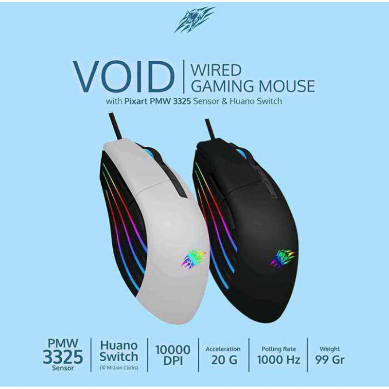 SADES GAMING MOUSE S40 VOID - ORIGINAL Sades Mouse Sensor Optik PMW 3325 Aksesoris Komputer PC Lapto