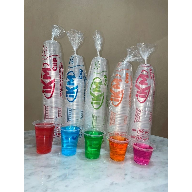 Gelas Cup Plastik / Gelas Pop Ice IKM Uk 8oz 10oz 12oz 14oz 16oz Isi 50pcs