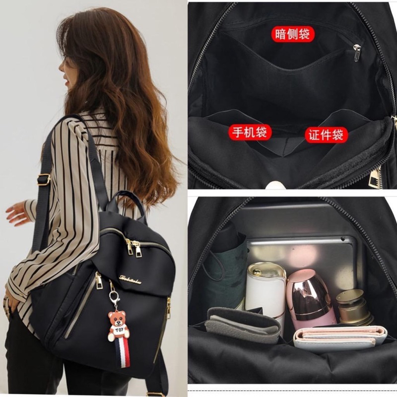 TAS RANSEL WANITA KOREA BAG ANTI AIR TAS GENDONG PUNGGUNG BACKPACK