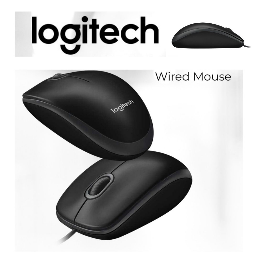 Logitech Wired Optical Mouse Kabel USB Komputer Laptop Kuat Tahan Lama