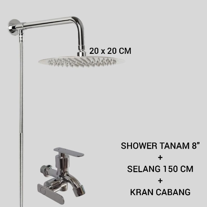 SHOWER TANAM TANPA BOBOK PAKET KRAN CABANG/WALL SHOWER STENLIES/KRAN SHOWER