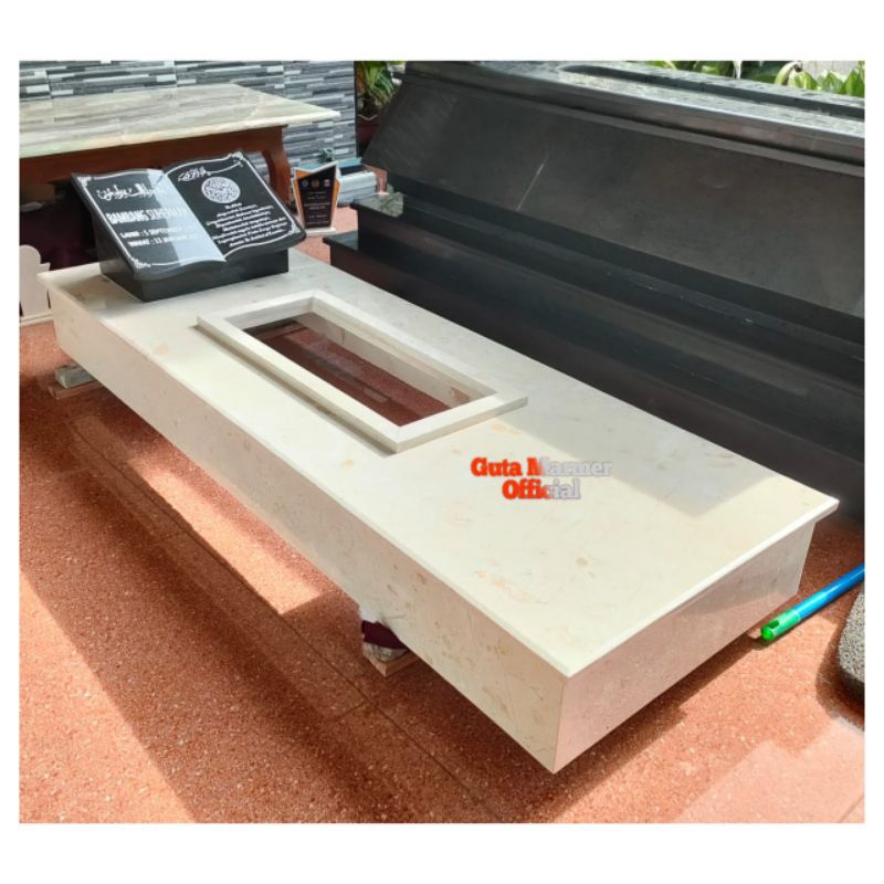 Kijingan Batu Marmer Putih Variasi Nisan Batu Granit Hitam Glosy Rapi Mengkilat