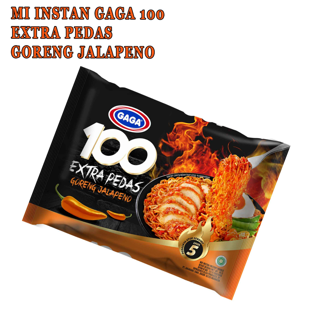 Mie Extra Pedas* Mie Instan Gaga 100* Mie Goreng Jalapeno
