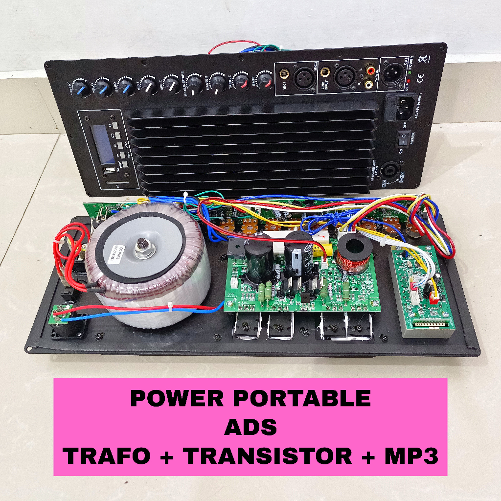 Kit Power Mono ADS Portabel Aktif Amplifier + MP3 + Trafo