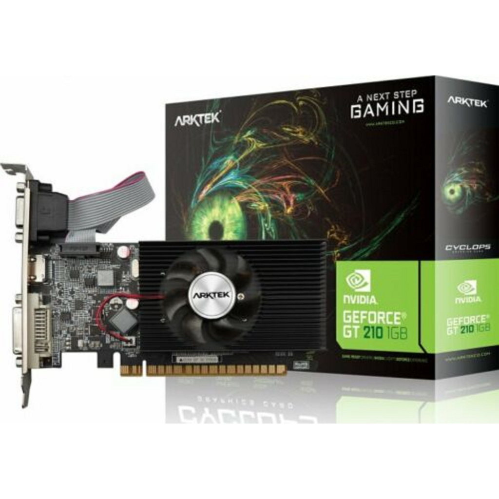 ARKTEK NVIDIA G210 1GB DDR3 64-Bit Profil Rendah PCI-E Kartu Video HDMI DVI VGA
