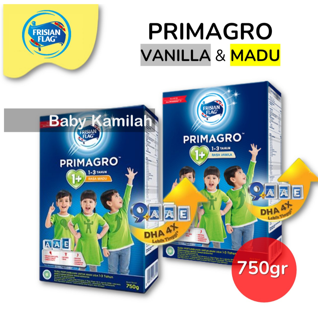Susu Bendera PRIMAGRO 1+ Vanila - Susu Bendera PRIMAGRO 1+ MADU 750gr