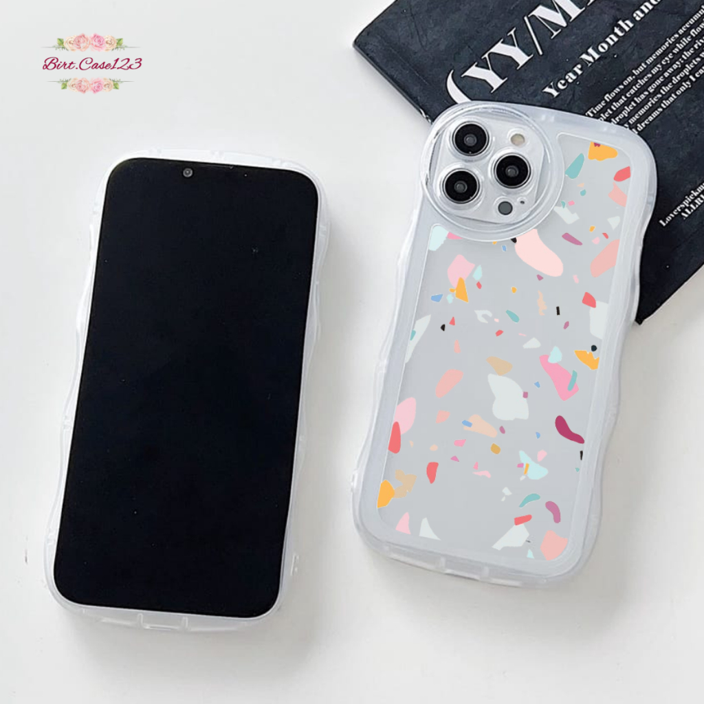 CUSTOM SOFTCASE WAVE GELOMBANG CLEAR CUSTOM PATTERN FOR IPHONE 7 8 7+ 8+ X XS XR XS MAX 11 12 13 14 PRO MAX PLUS BC7521