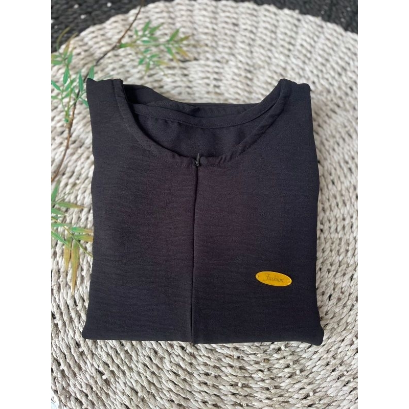 [BEST SELLER] Daily Polos Long Busui | Gamis Simple Abaya-Hitam