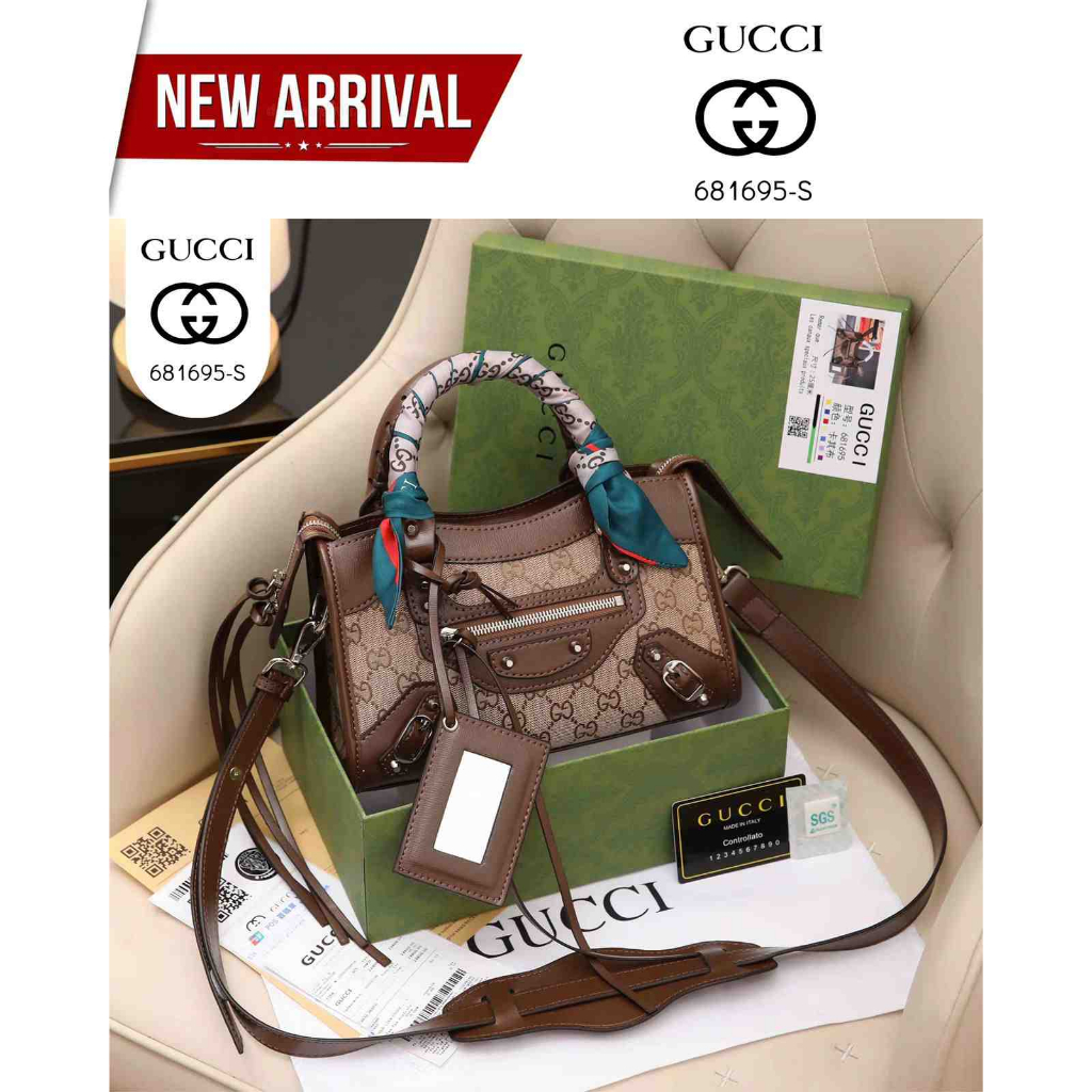 Tas Gucci x Balenciaga The Hacker Project Small Neo Classic Bag 681695-S ASD 89 batam impor original fashion branded reseller sale