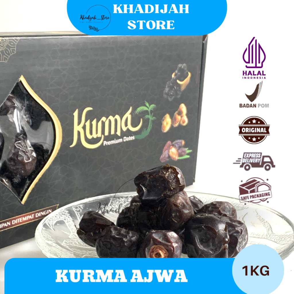 

Kurma Ajwa Madinah Premium Asli 1000gr- Kurma ajwah madinah premium 1kg - Kurma Nabi Super Madinah
