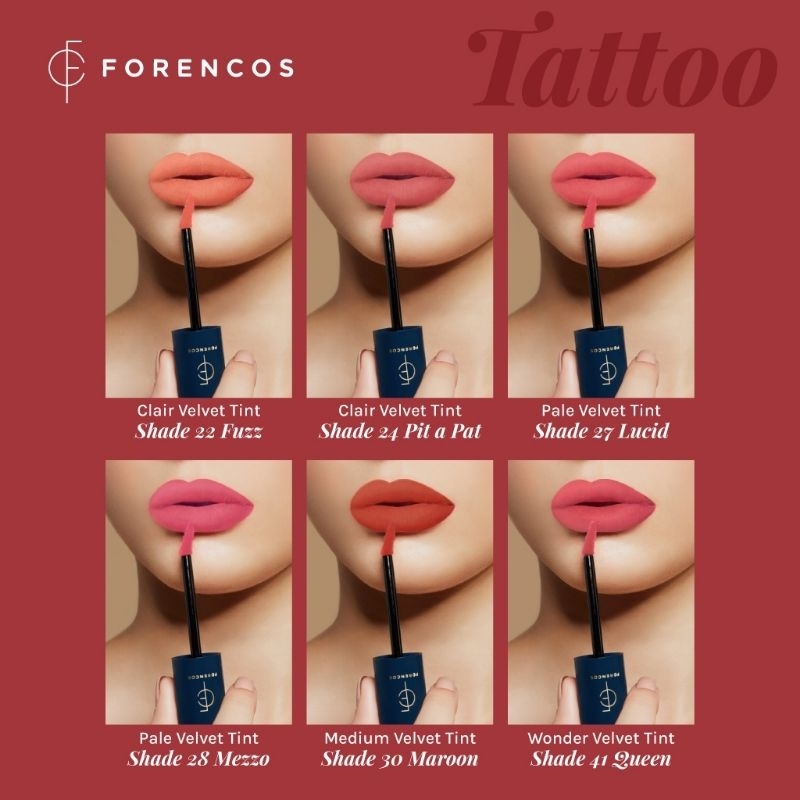 Forencos lip tint / Forencos tatto clair velvet tint/Forencos lip tatto