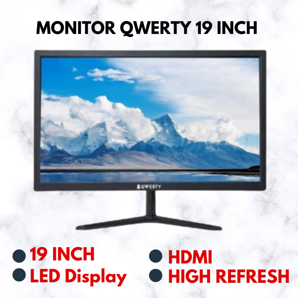 MONITOR QWERTY LED 19 inch HDMI VGA 3ms DISPLAY IPS 75Hz