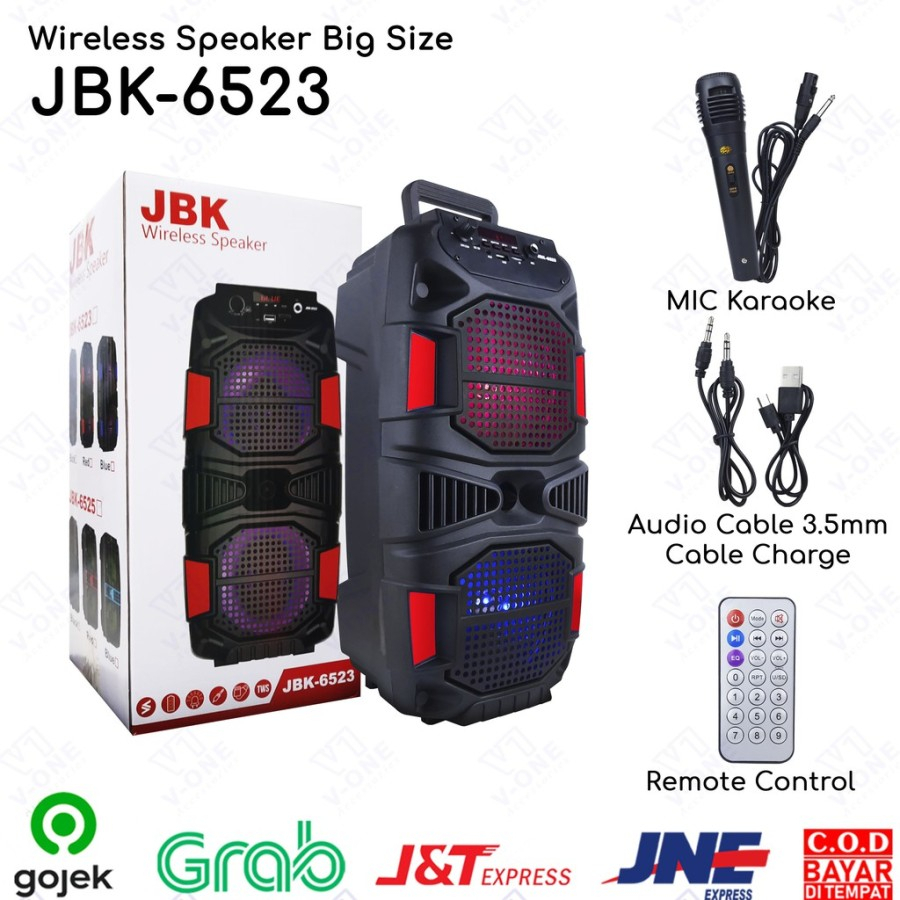 Speaker Bluetooth + Mic Karaoke Portable JBK 6523 Wireless Karaoke