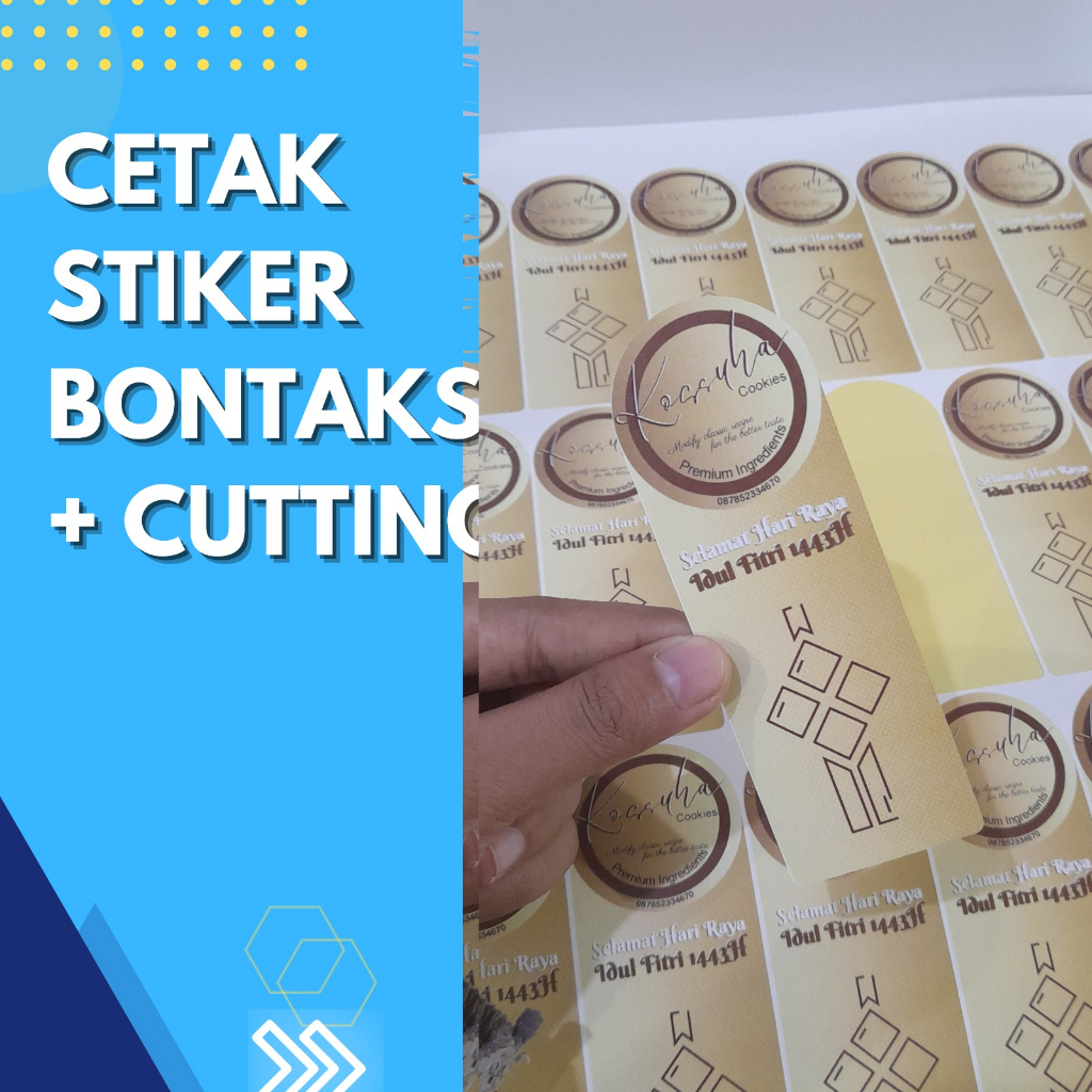 

PRINT + CUT Cetak Sticker Bontak A3+ Vinyl A3+ / Print Sticker Label Full Color / Label makanan / Label Minuman