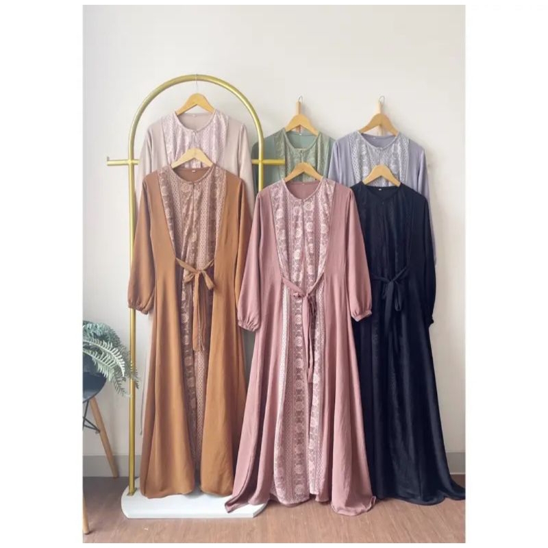 [Syiraas]Runella Dress Brukat Tali