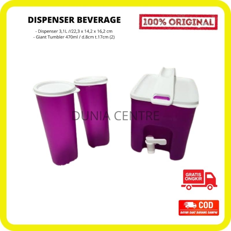 PROMO TUPPERWARE DISPENSER CLICK TO GO BEVERAGE ORIGINAL