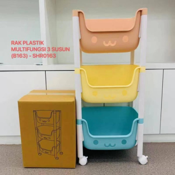 Promo Rak 3 susun Orange Serbaguna Ka Diskon Rak Rak - Tempat Susun Roda Penyimpanan Plastik